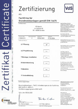 Zertifizierung Brandmeldeanlagen
